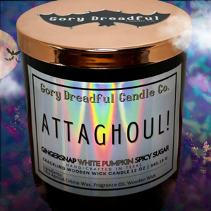 Attaghoul Wooden Wick Candle by Gory Dreadful Candle Co
