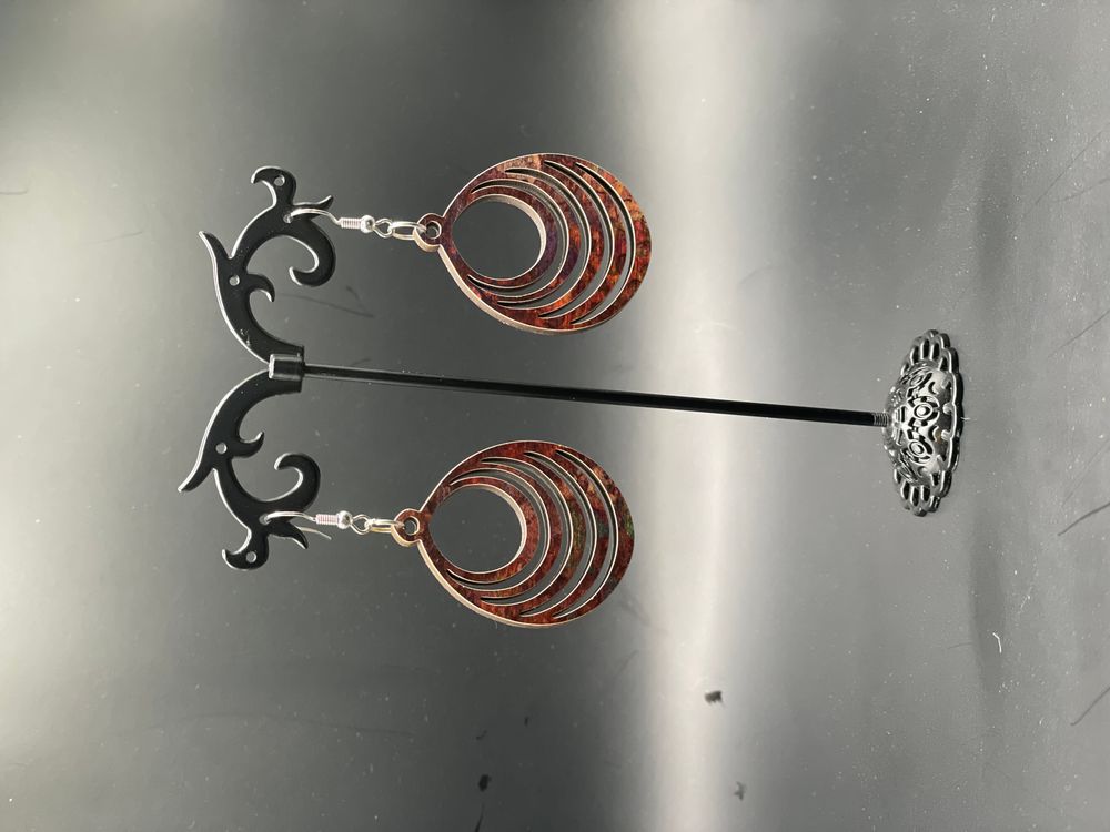 Geometric Circular Earrings - Laser Cut Design