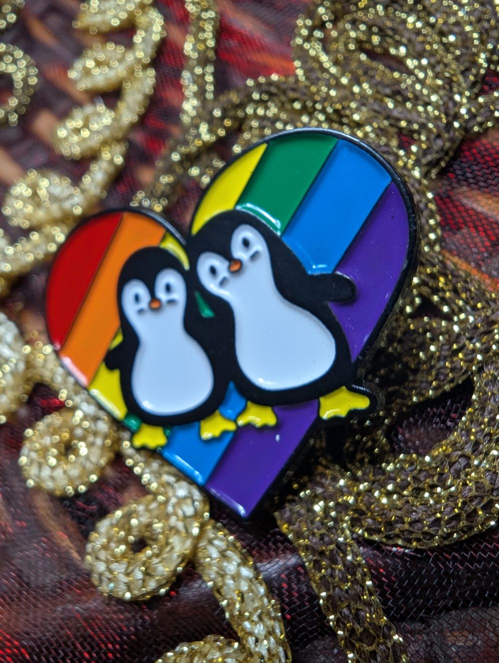 Pride penguin pin 