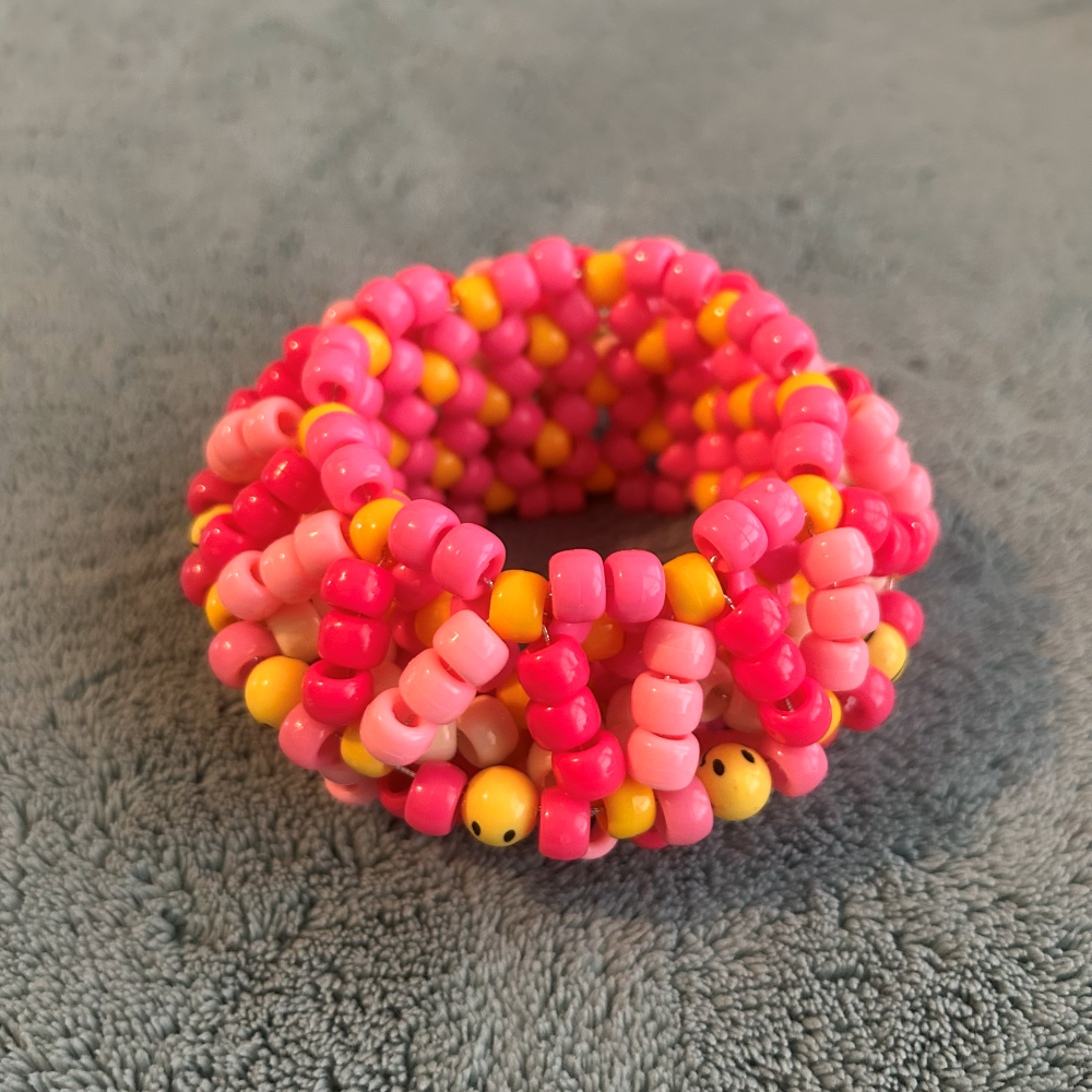 Happy Pink UFO Kandi Cuff