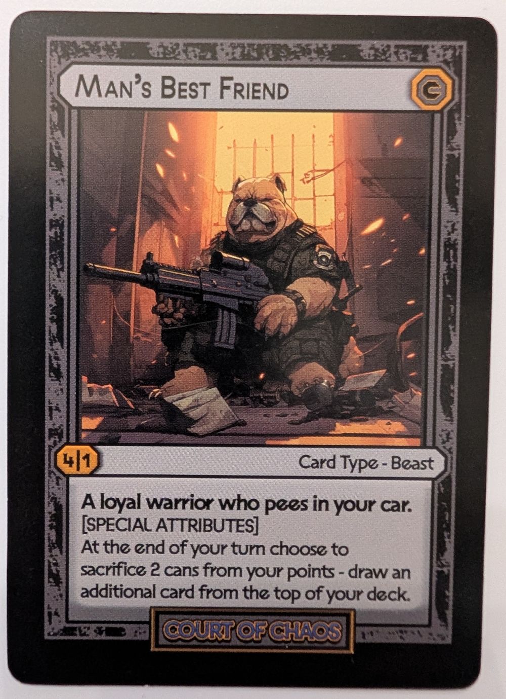 Man's Best Friend - Divorced Dads Court of Chaos Deck Card