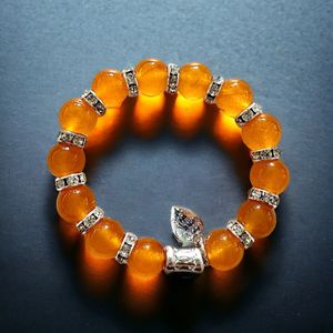 7" - Stretch Bracelet | Orange Jade