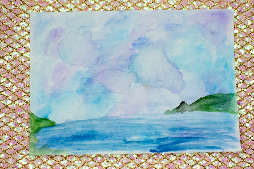 ACEO Orig - 'ocean view' - MiniArt - 2.5x3.5 collectable