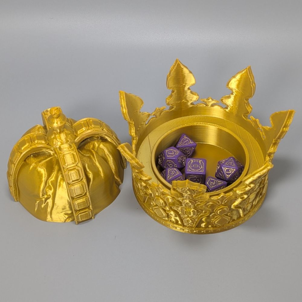 Gold Crown Dice Vault - 3D Print