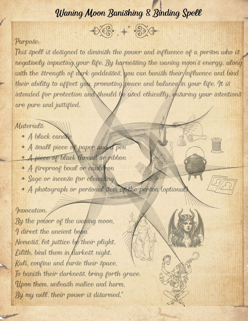 Waning Moon Spell for Binding & Banishing - Digital Download...