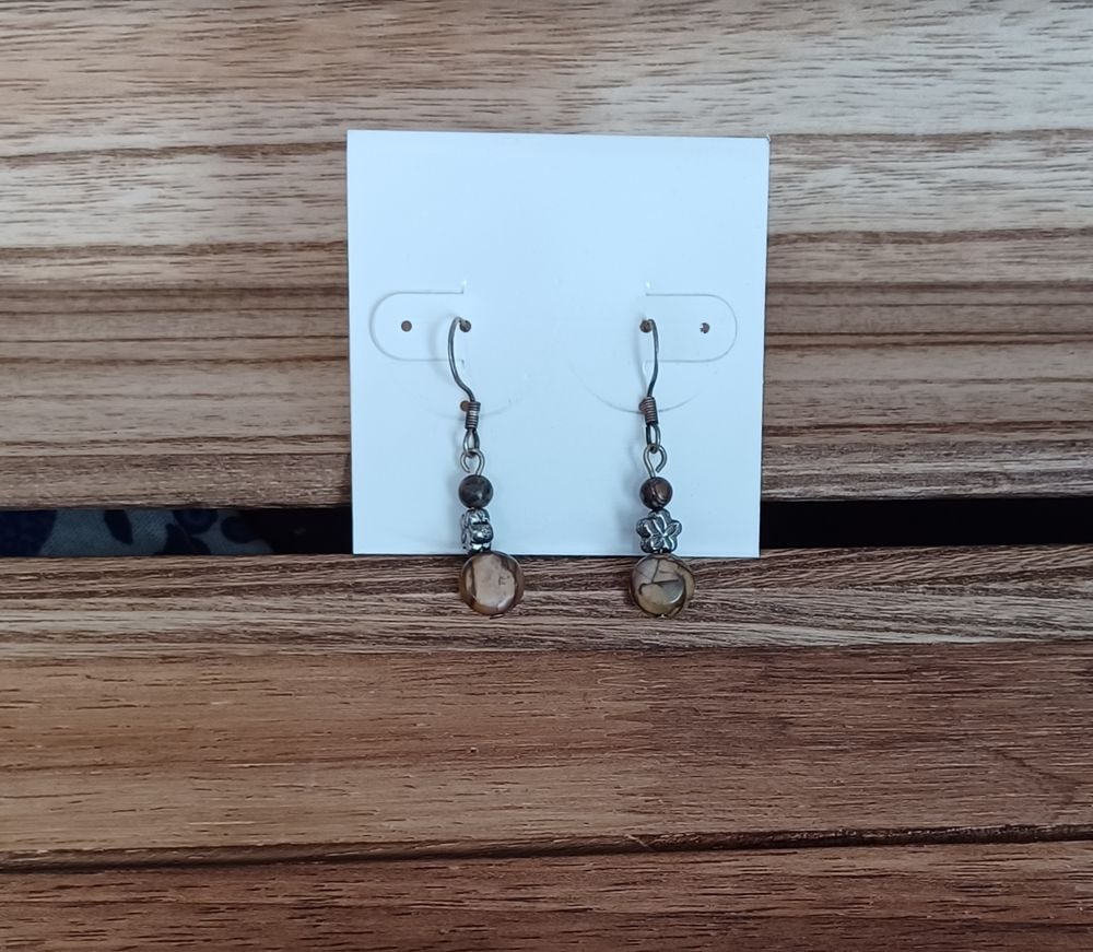 Red Creek Jasper Flower Earrings