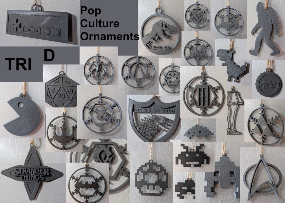 3D Printed Pop Culture Ornaments