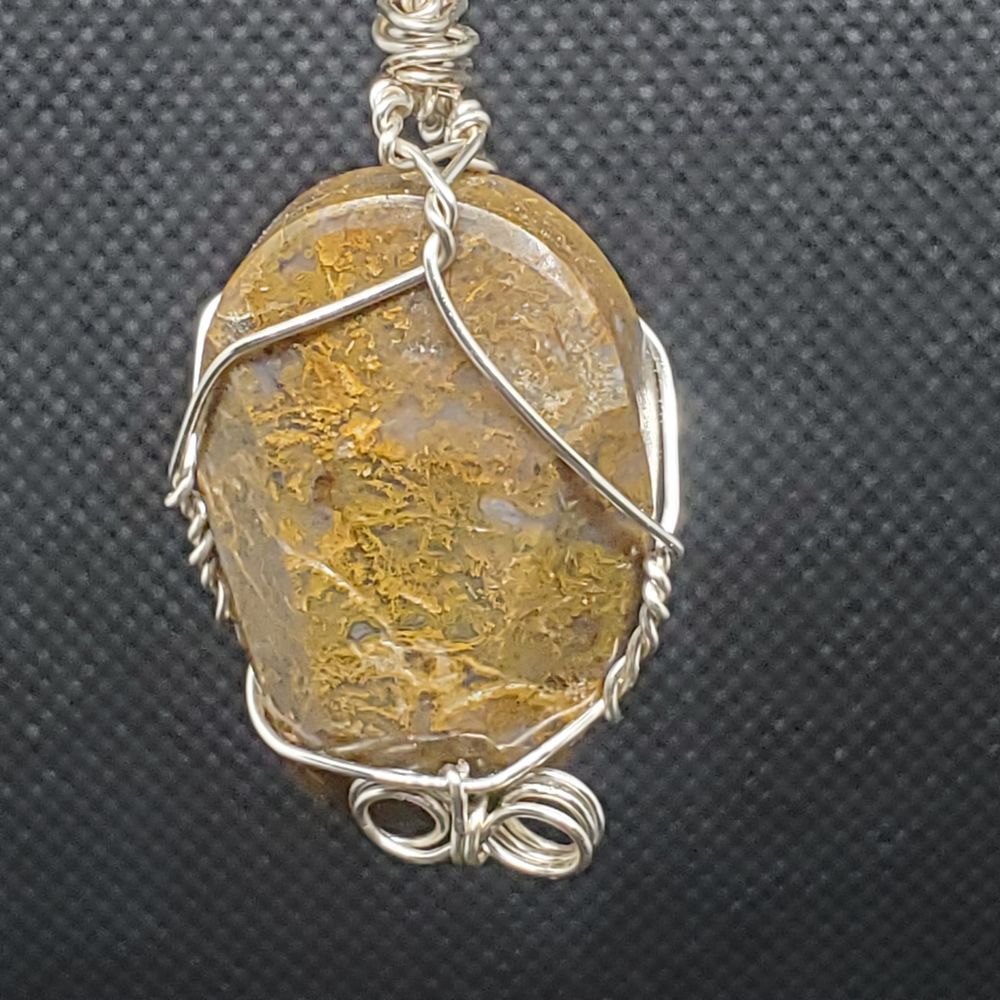 Wire Wrapped Yellow Jasper Necklace