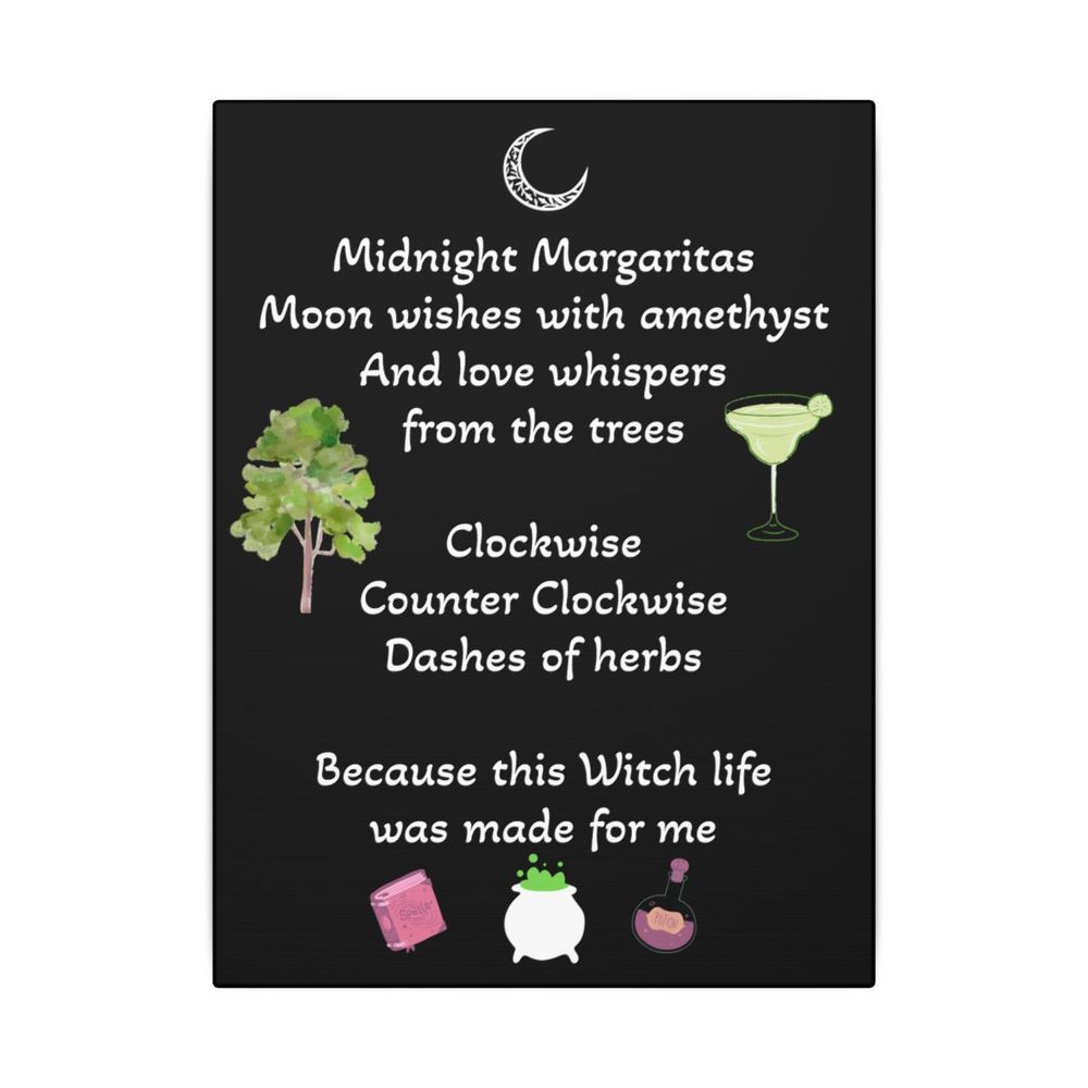 Witch Life Wall Art Canvas — 'Midnight Margaritas' Spiritual...