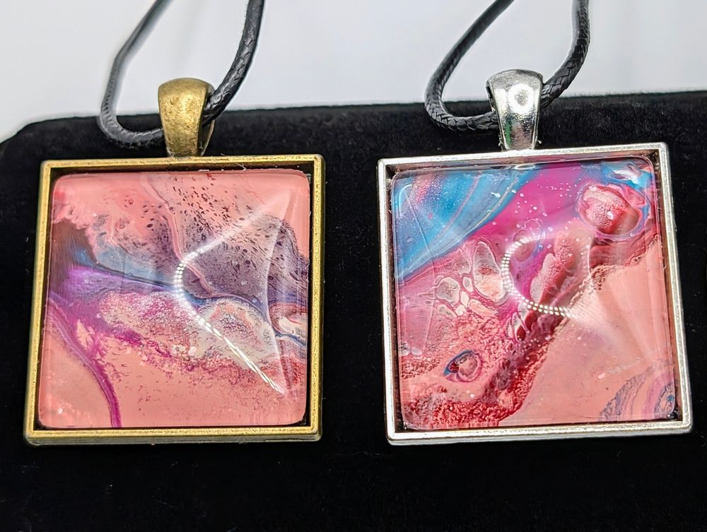 Unique Paint Dip Necklaces (Square)