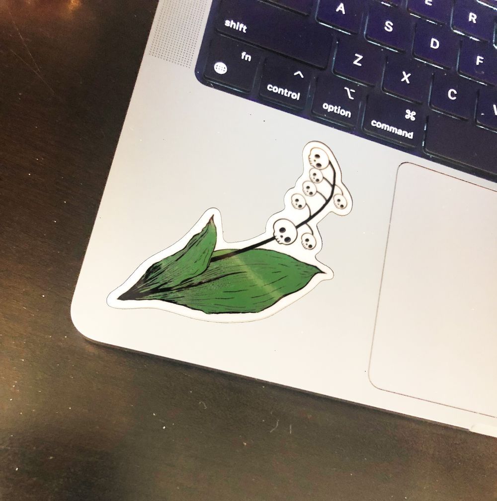 Skull Lily of the Valley Sticker