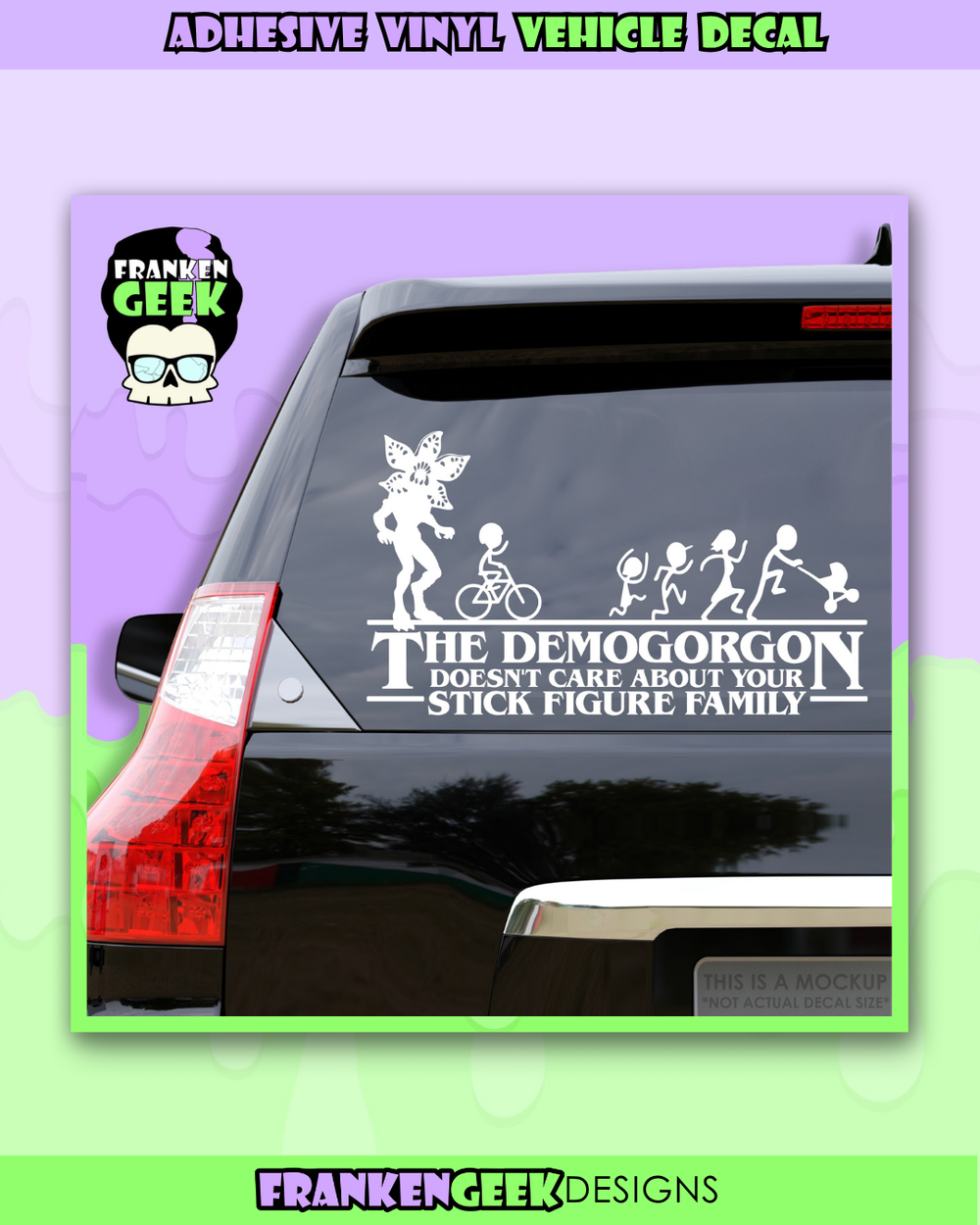The Gorgon Doesn't Care About Your Stick Figure Family Vinyl Vehicle Decal