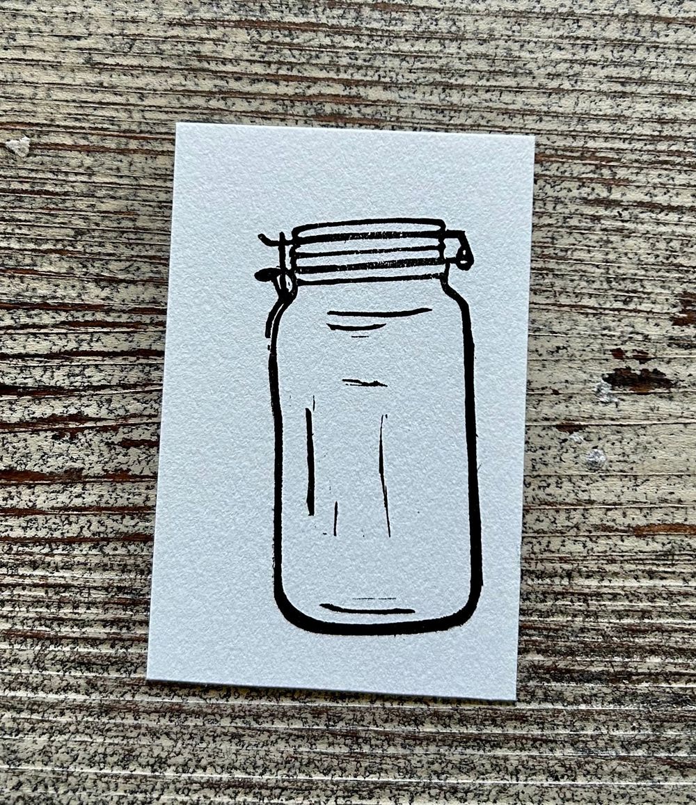 mason jar canning hand carved rubber stamp