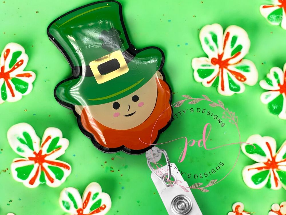 Leprechaun Badge Reel, Badge Holder, ID Holder, St. Patrick’...