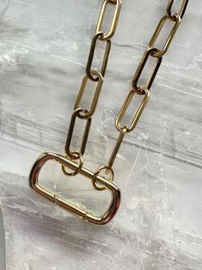 A closer look at the carabiner clasp on the Catenne Necklace