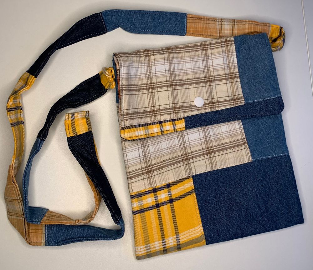 Jean Plaid Simple Crossbody Bag
