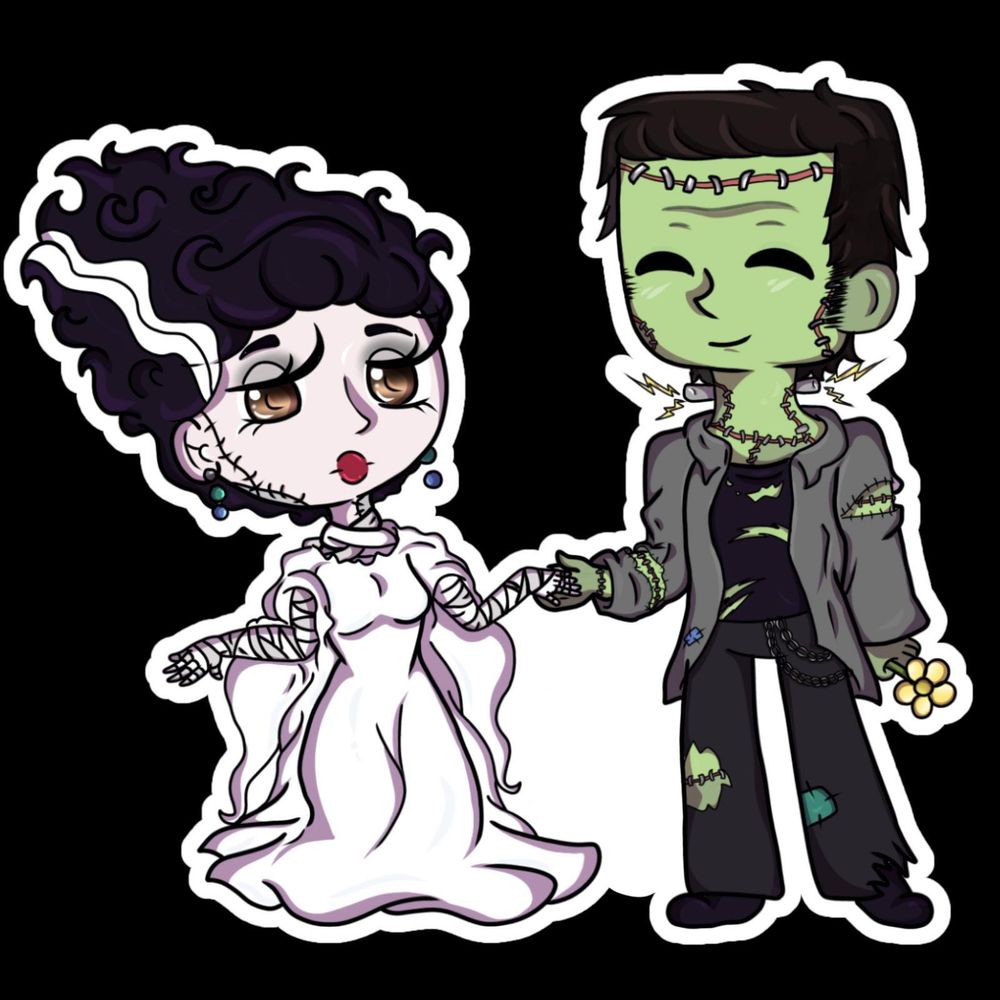 The Bride and Her Friend Decorative Sticker