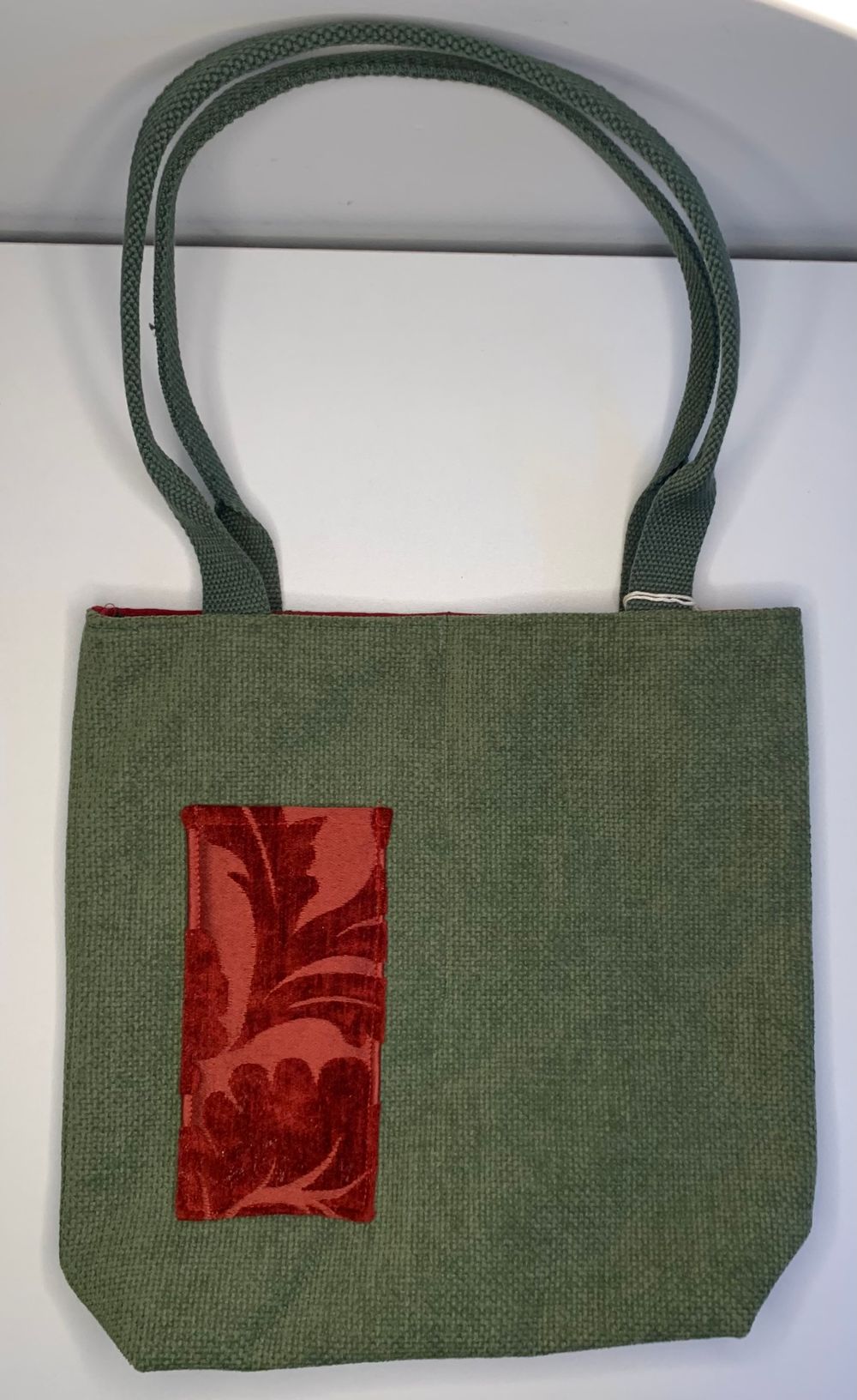 Hunter Green Corduroy 2 Bottle Wine Tote Bag