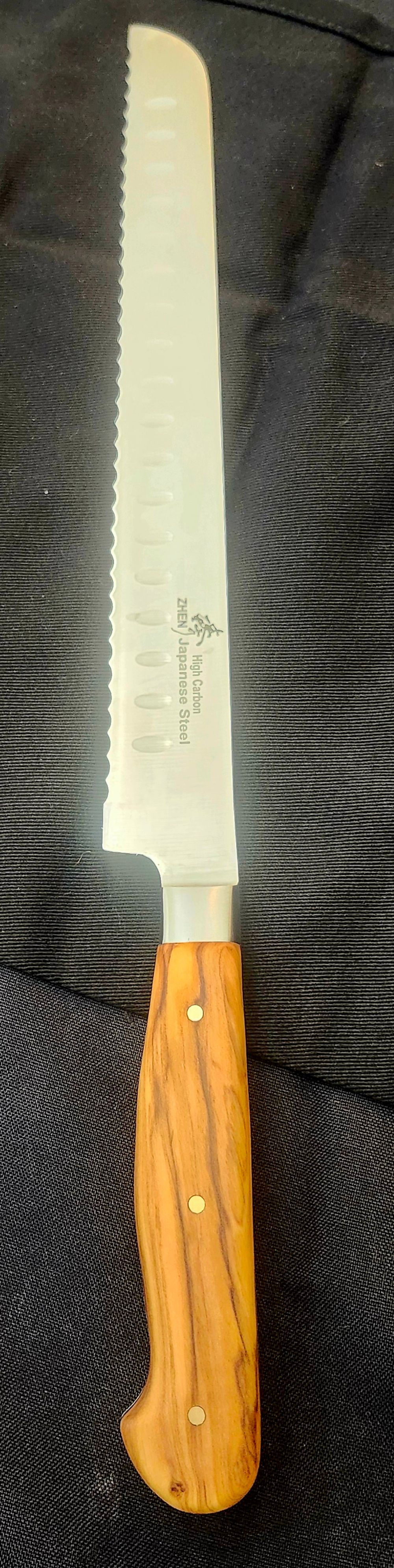 Bread Knife Olivewood and Purpleheart Liners 