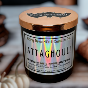 Attaghoul Wooden Wick Candle  by Gory Dreadful Candle Co