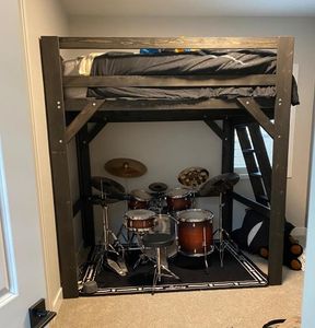 full size, black, custom ladder placement. 