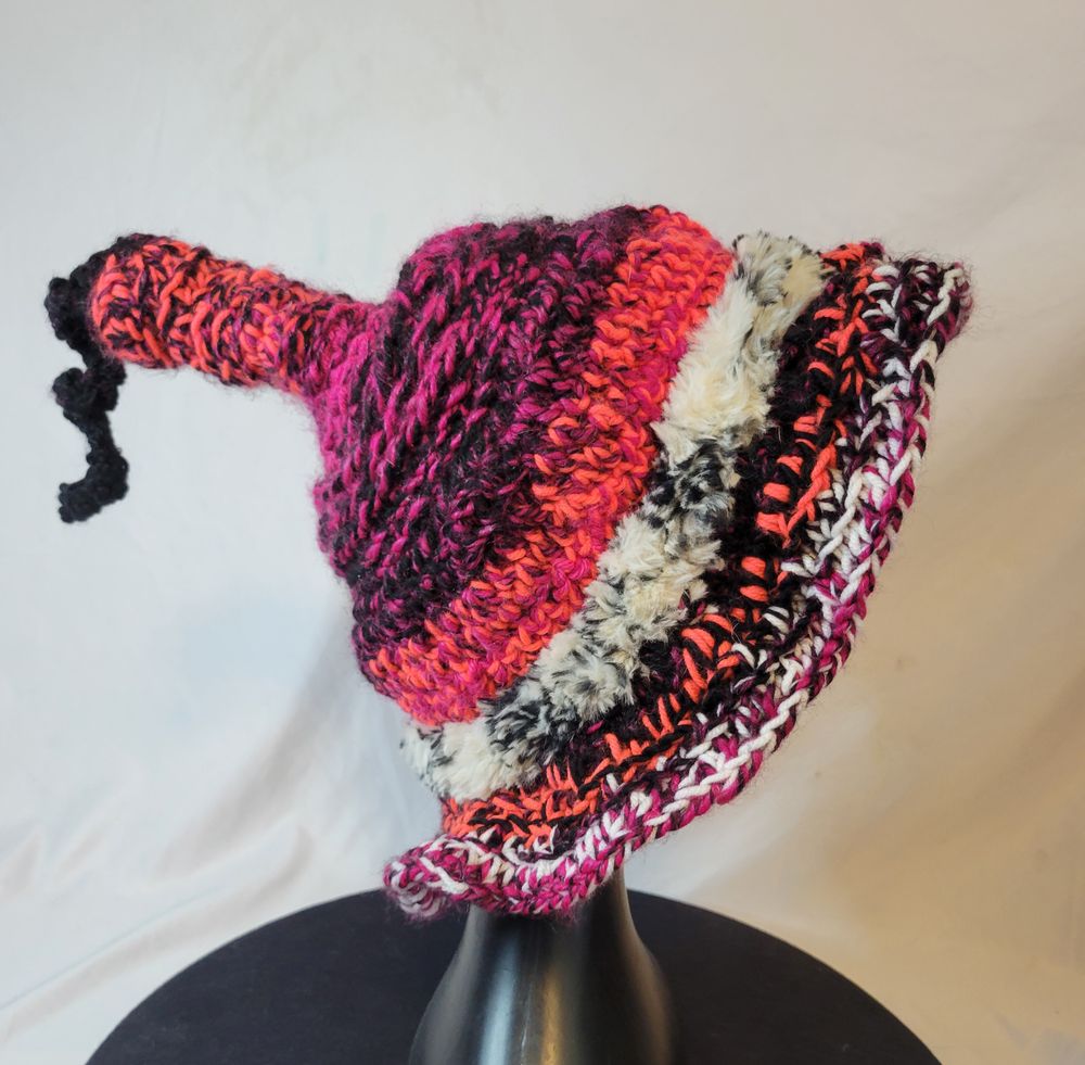 Pink Wool Witch Hat 
