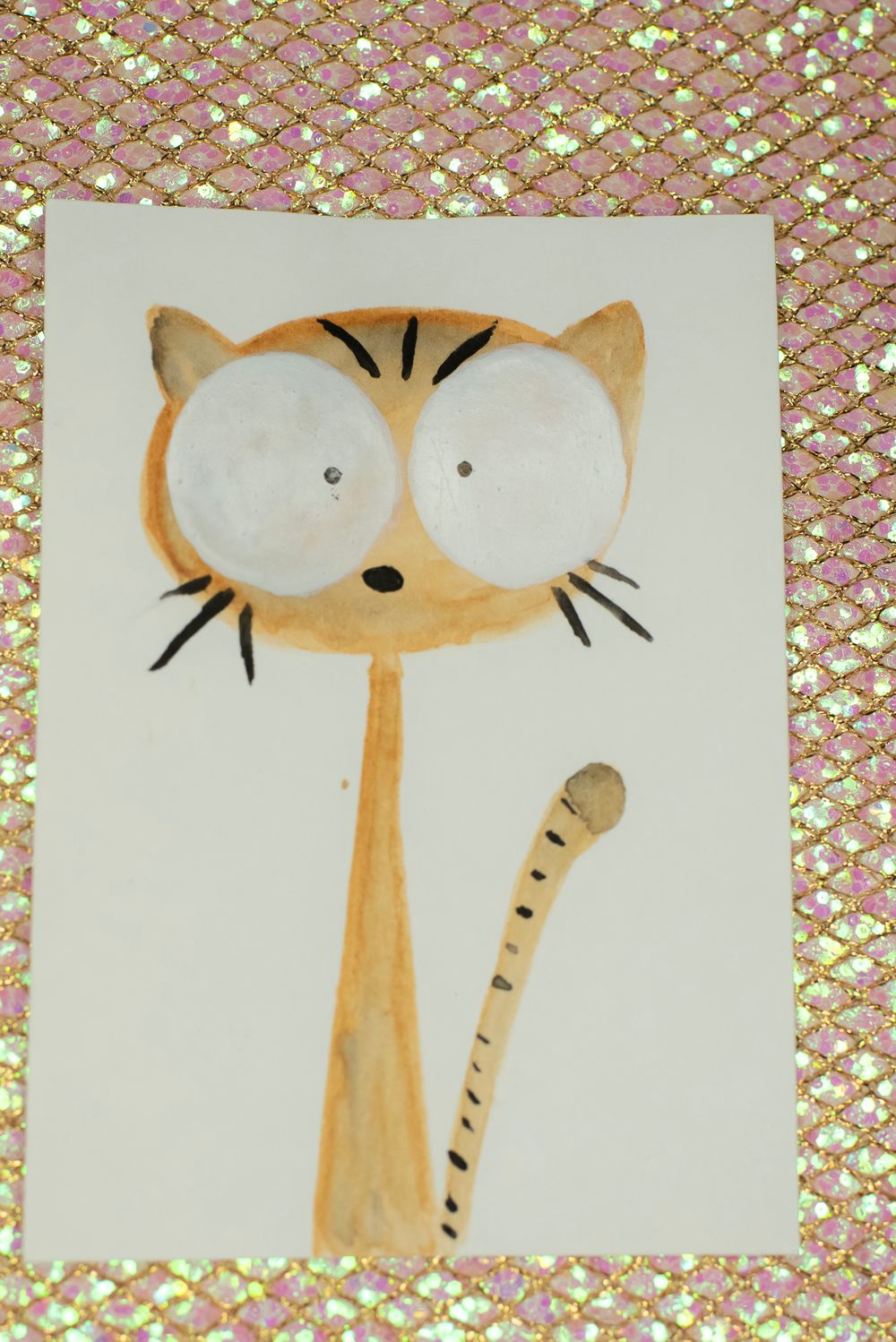 ACEO Orig - 'Angry Kitty Brown' - MiniArt - 2.5x3.5 collectable