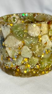 Jade stone/ gold glitter 