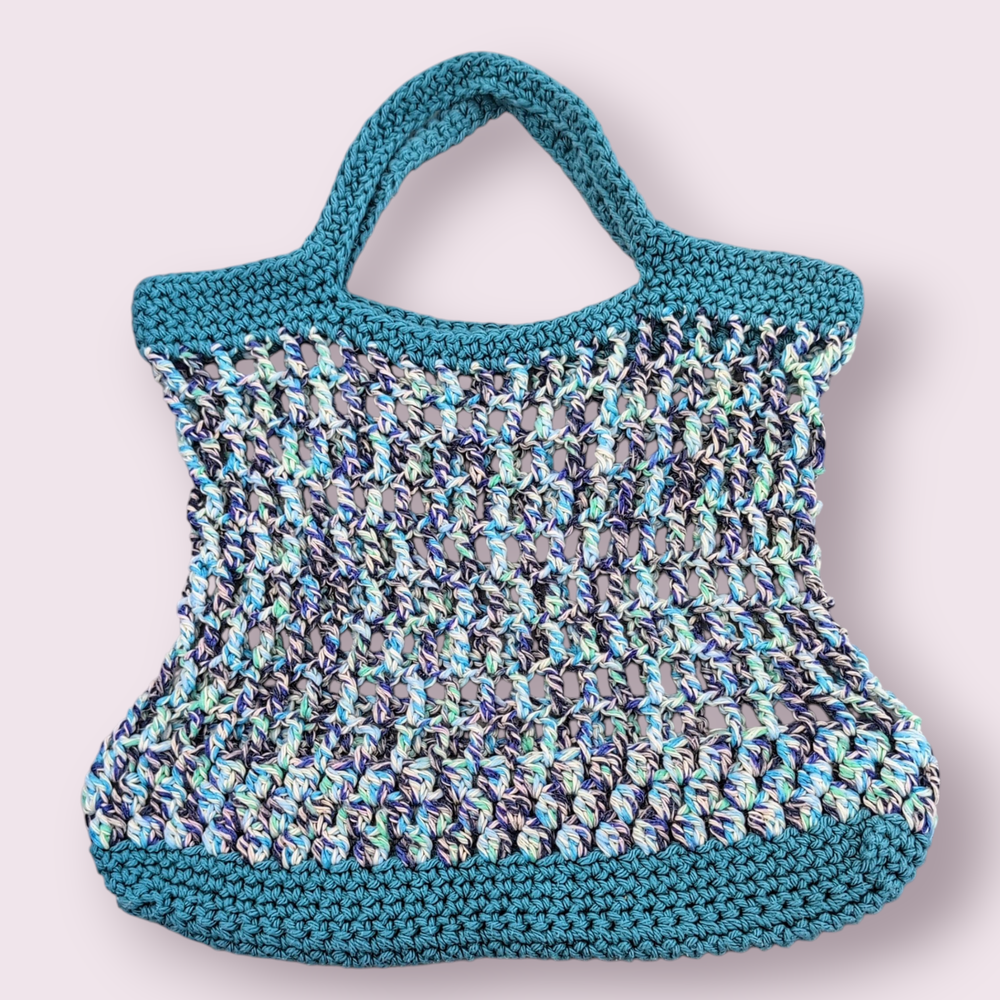 Soft Blues Crochet Market Bag