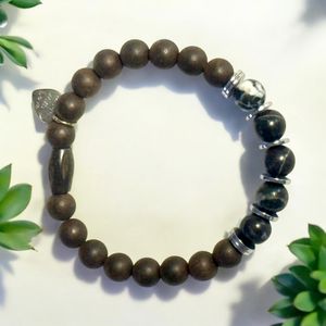 7" - Ebony Blackwood and Zebra Jasper 