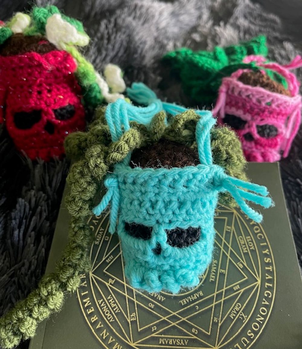 Crochet Skull Hangers