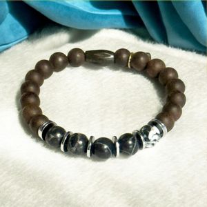 7" - Ebony Blackwood and Zebra Jasper