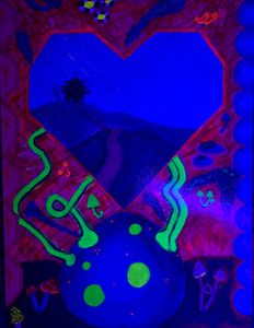 under UV light