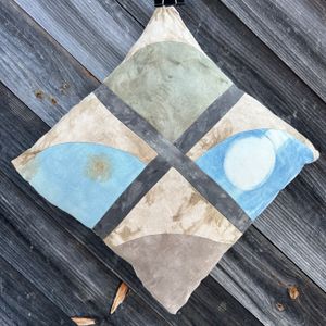 Raw Silk Patchwork Pillowcase Quarter Circles