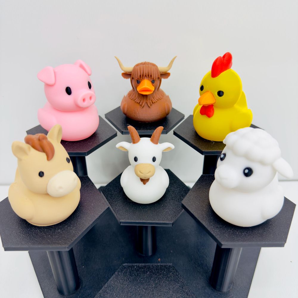 Farm Animal Jeep Duck Figurine | Highland Cow Rooster Sheep Goat