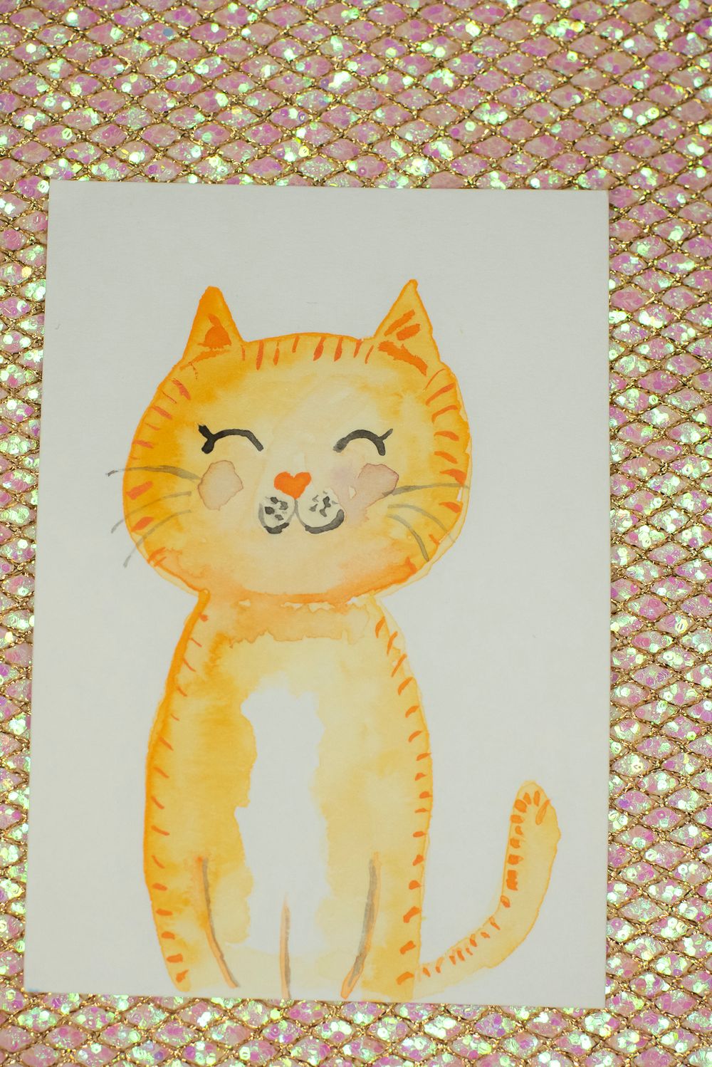 ACEO Orig - 'Org Kitty' - MiniArt - 2.5x3.5 collectable