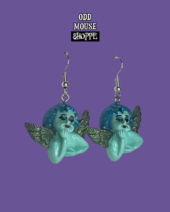 A side view of the earrings