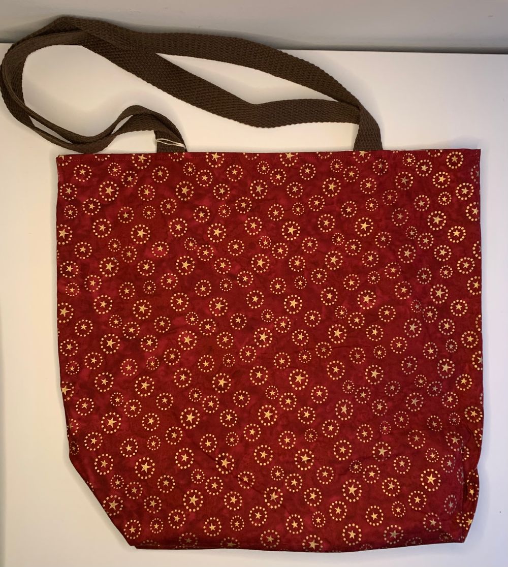 Red Golden Stars Tote Bag