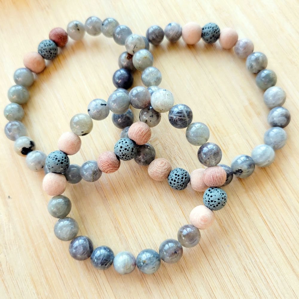 Lightning- Labradorite Gemstone Diffuser Bracelet
