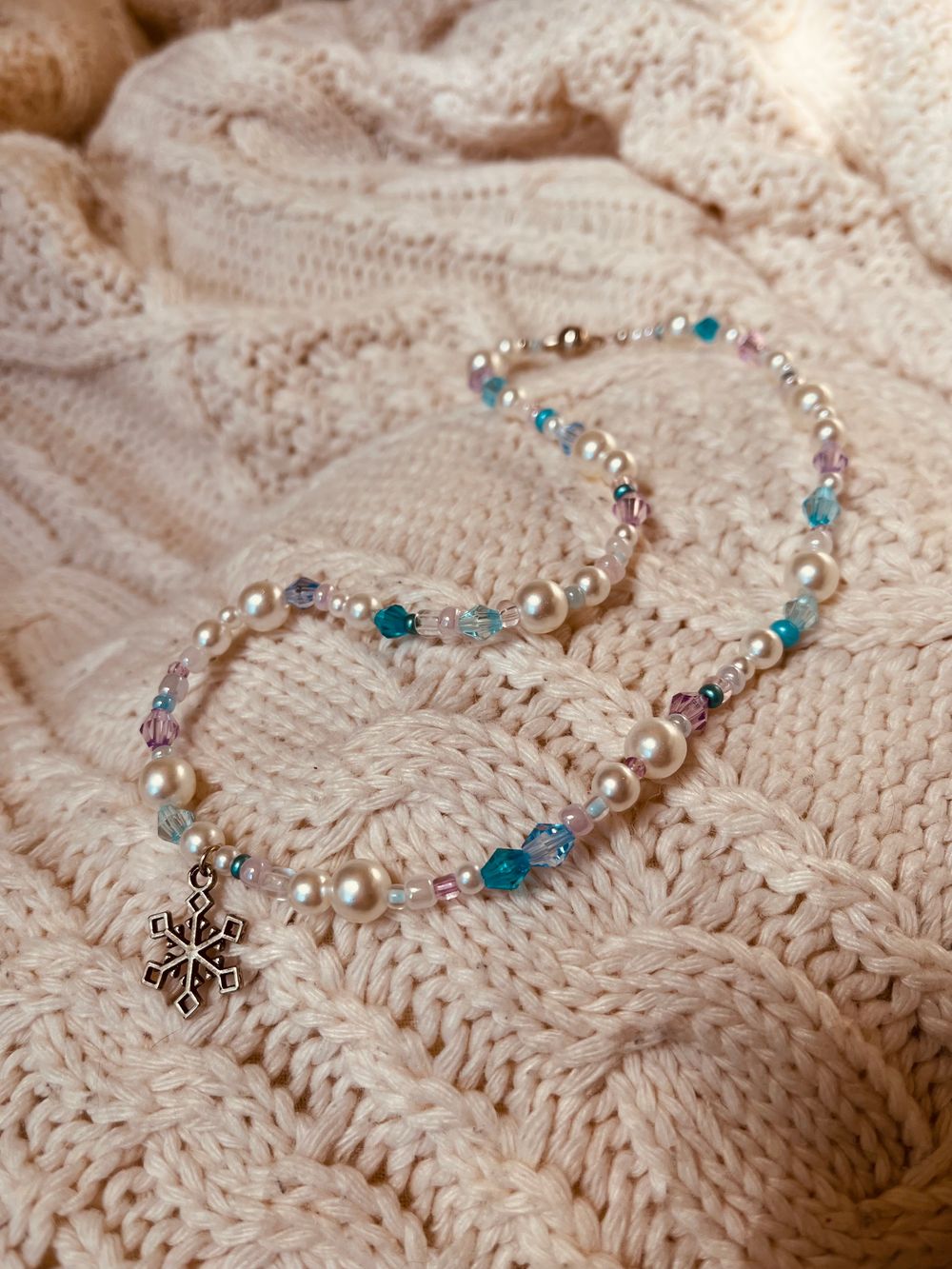 Winter Ice Pearl Necklace 