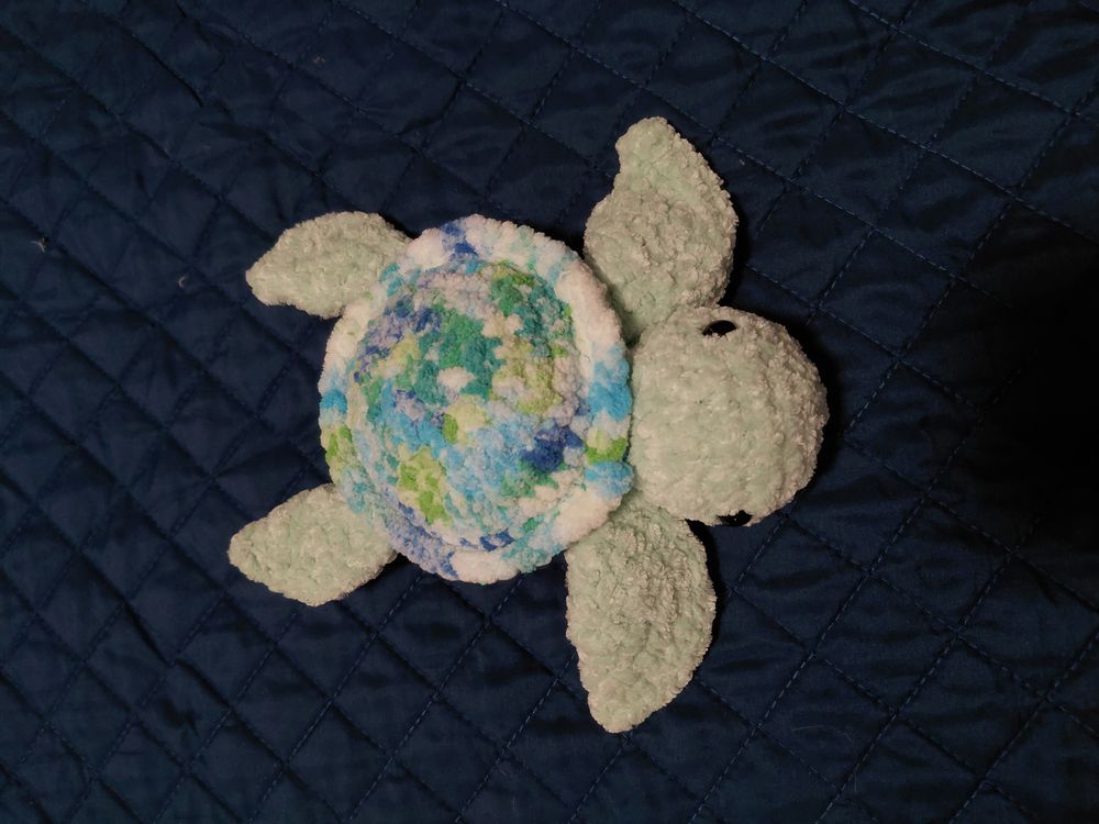 Watercolor Crochet Sea Turtle- Small