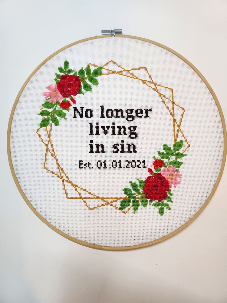 No Longer Living In Sin Cross Stitch