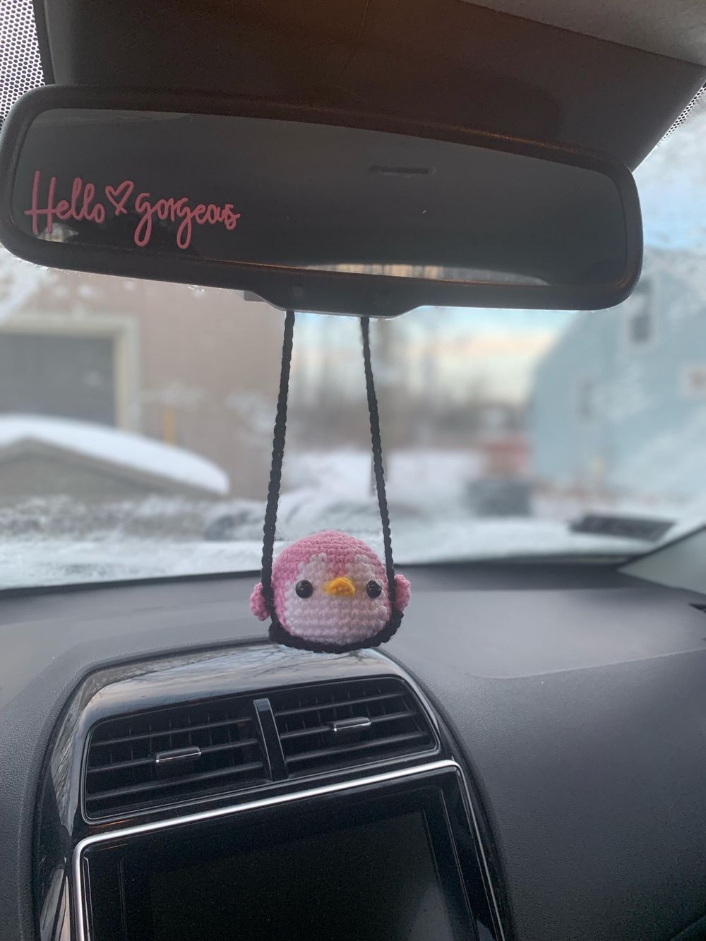 🐧 Chirpy Charm – Crocheted Penguin Car Charm