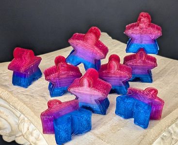 Set of 10 Trans flag color meeple