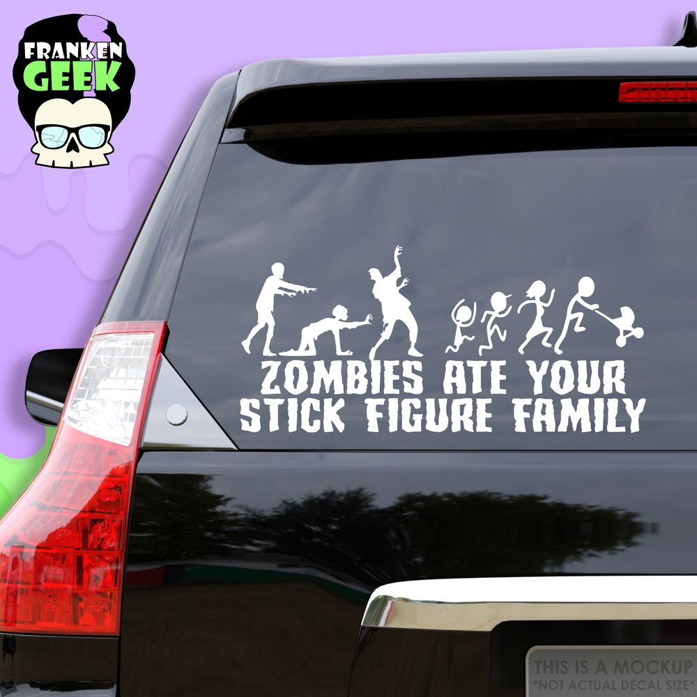 Zombies Hate Your Stick Figure Family Vinyl Vehicle Decal