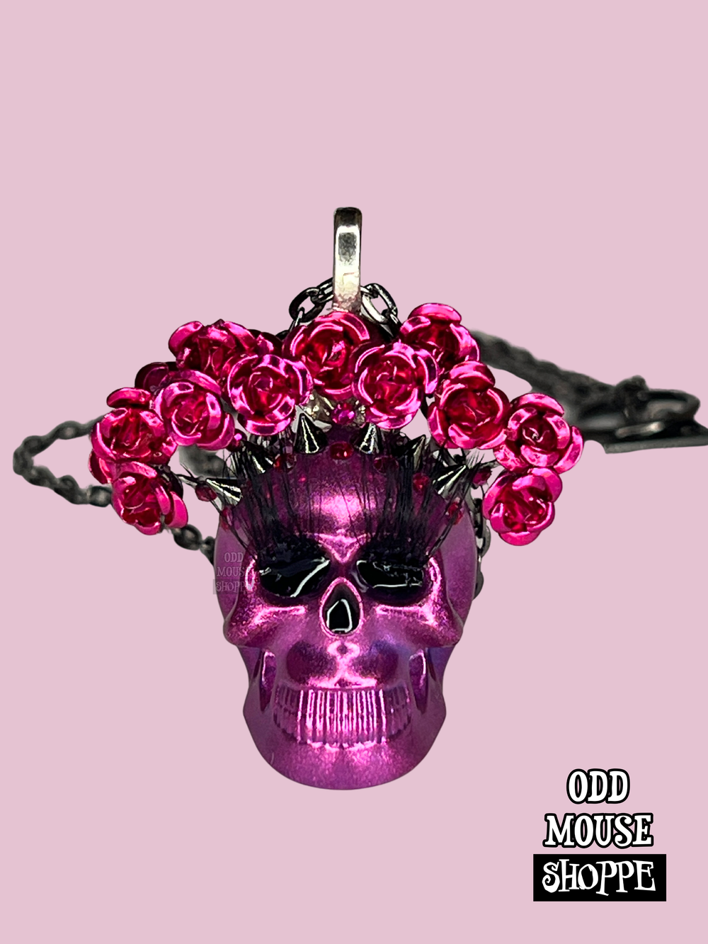 Pink Flower Crown Queen Necklace 