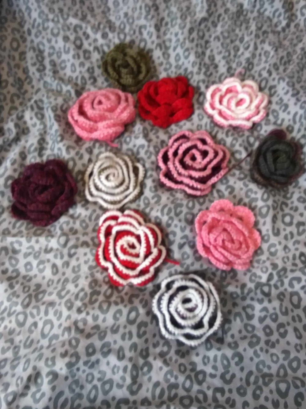 Handmade crochet roses