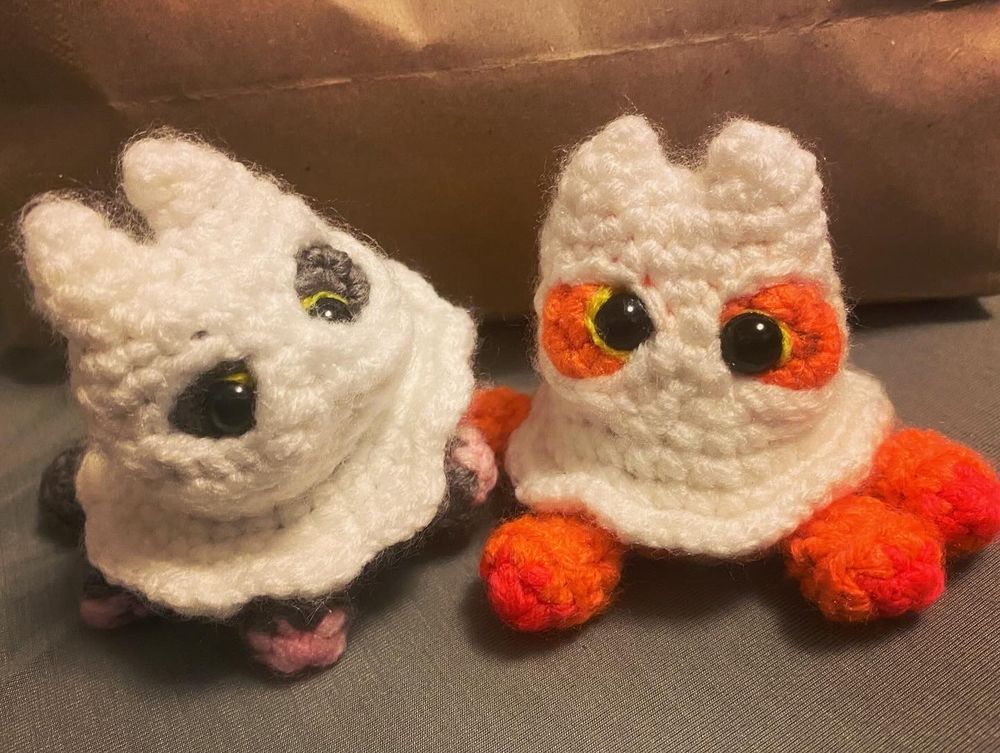 Derpy Crochet Halloween Ghost Cat