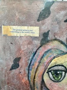 close up of collage piece