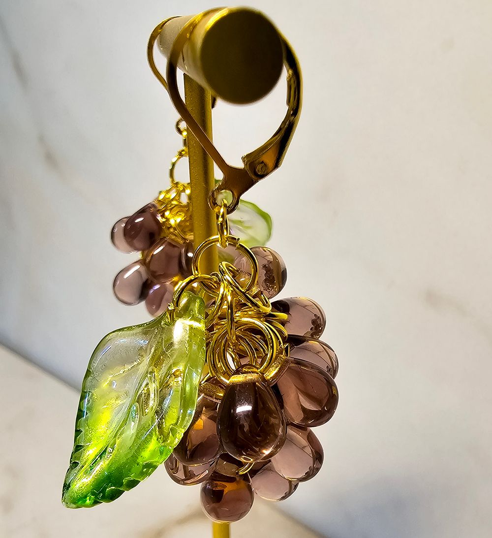 Purple Grape Earrings